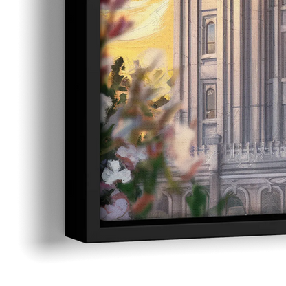 Salt Lake City Temple Square - Close-Up Black Frame Canvas