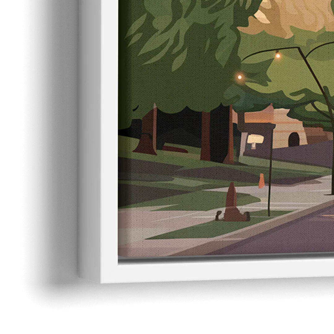 Colorado Springs Downtown Charm - Close-Up White Frame Canvas