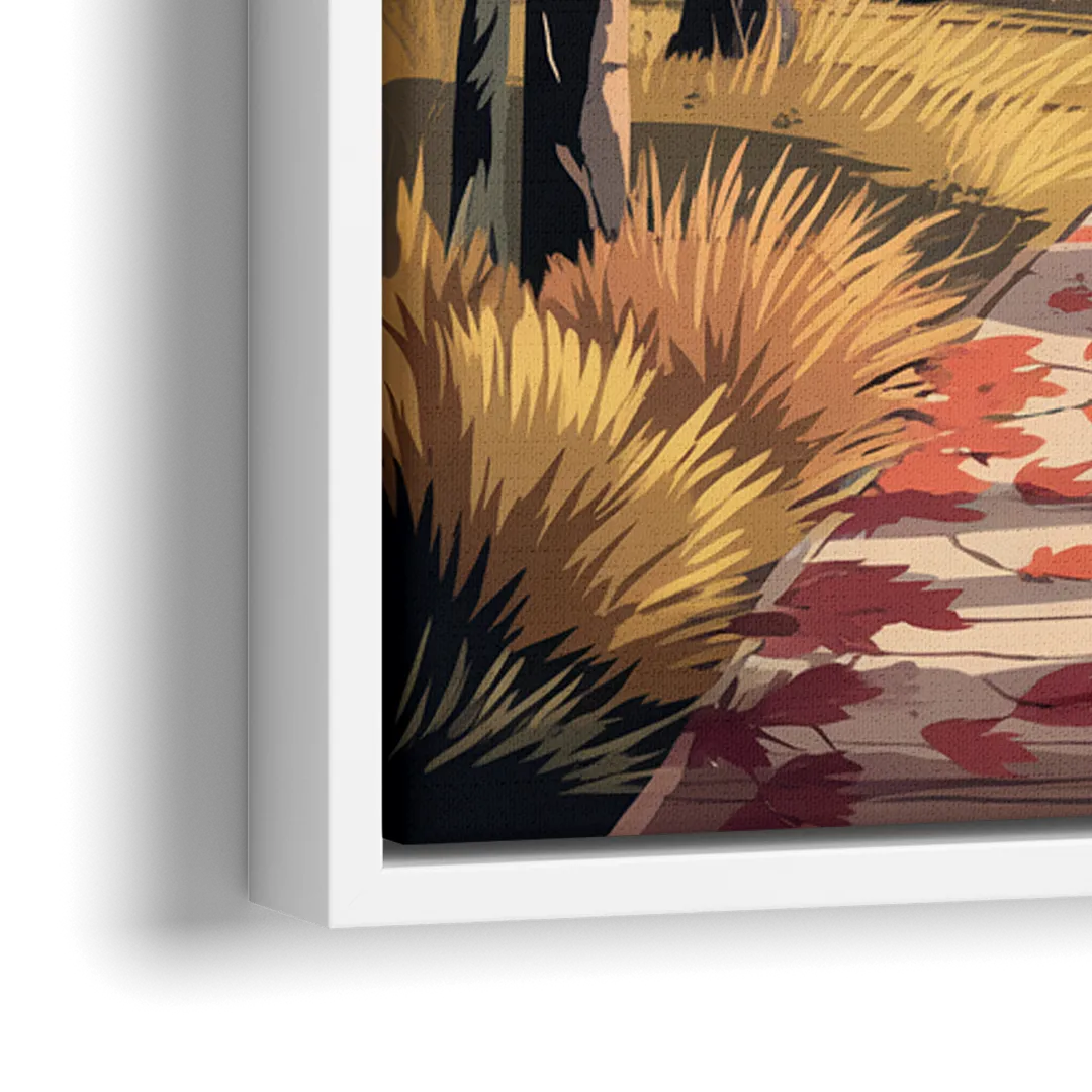 Arlington Autumn Colors - Close-Up White Frame Canvas