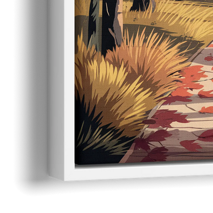 Arlington Autumn Colors - Close-Up White Frame Canvas