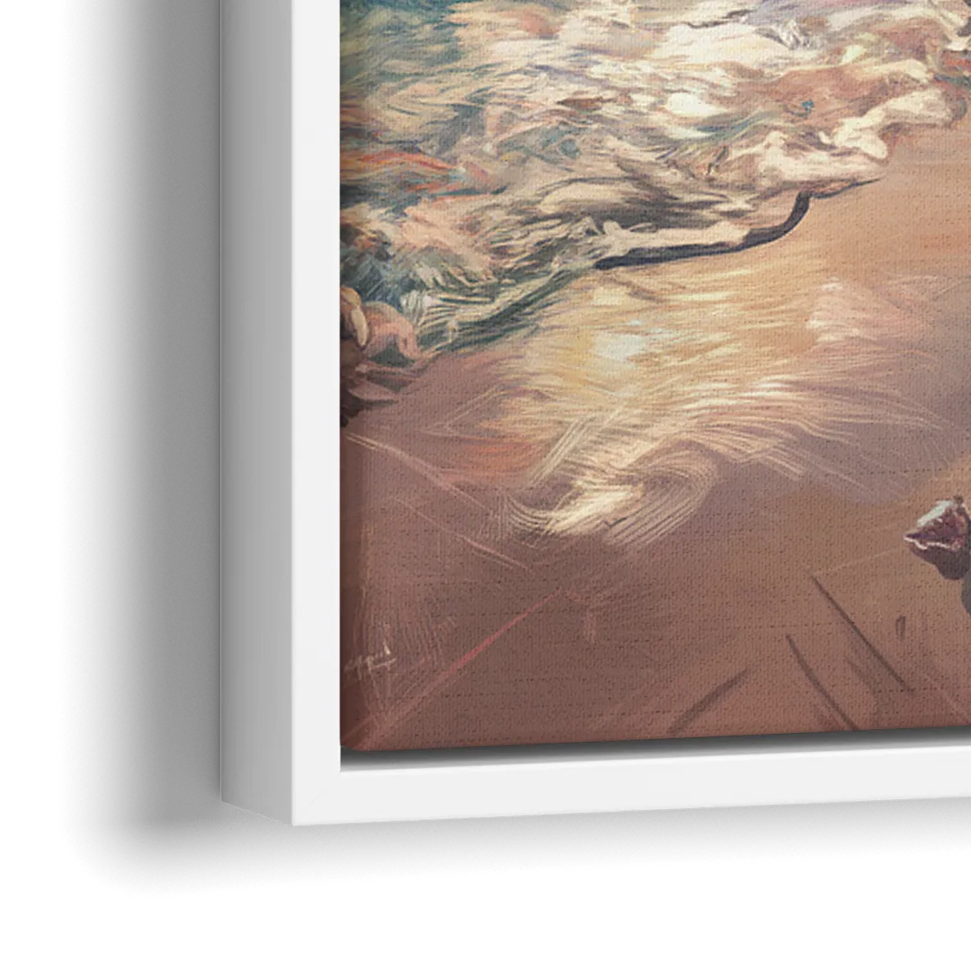Seaside Tranquil Waters - Close-Up White Frame Canvas