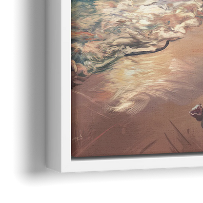 Seaside Tranquil Waters - Close-Up White Frame Canvas