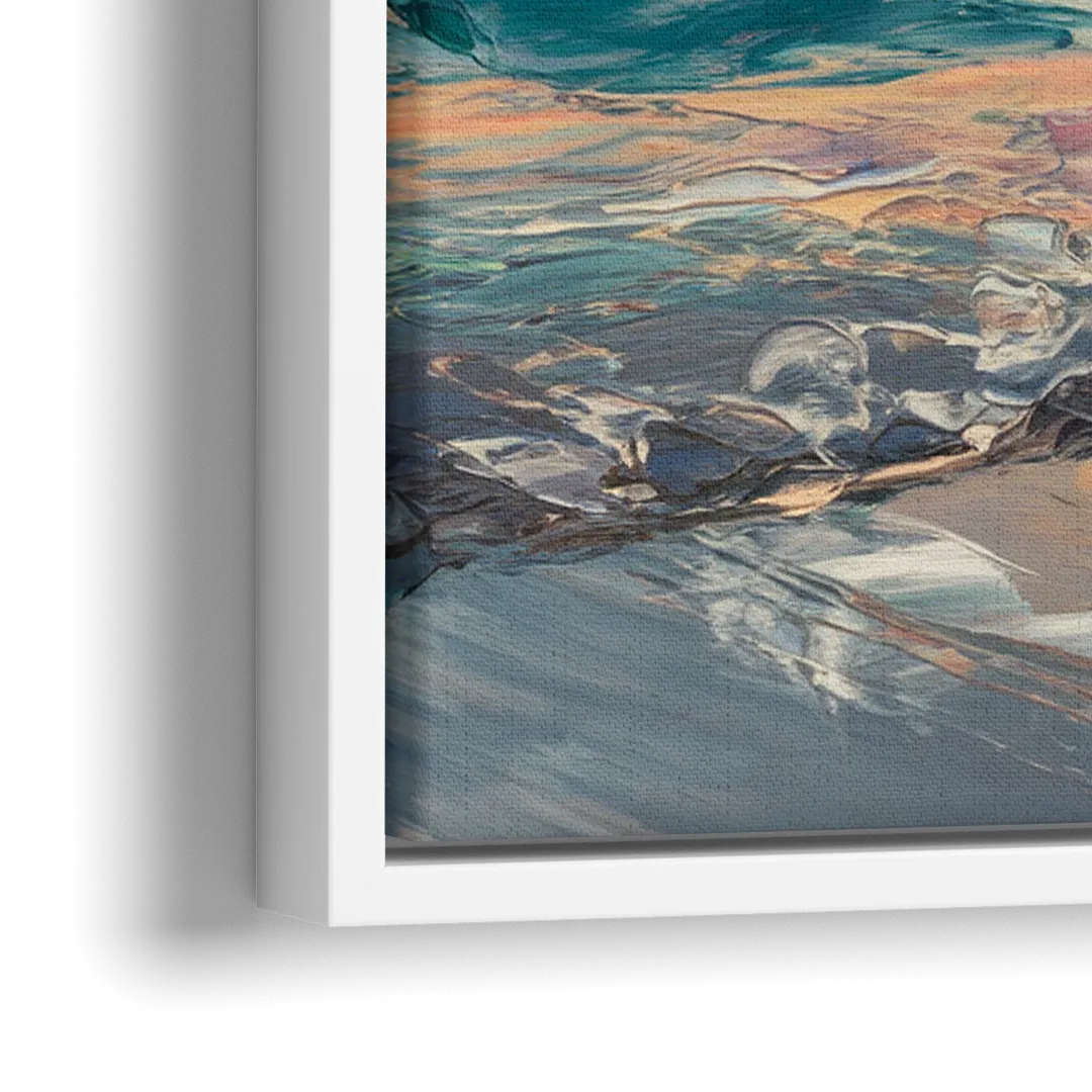 Naples Sunset Over The Gulf - Close-Up White Frame Canvas