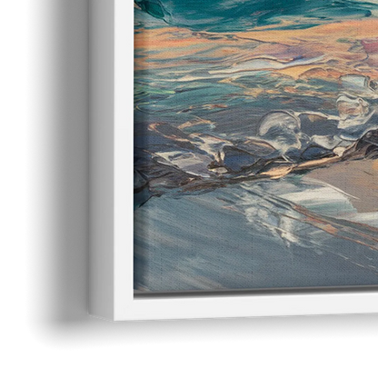 Naples Sunset Over The Gulf - Close-Up White Frame Canvas