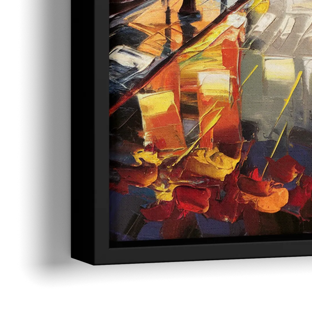 Madison Vibrant Downtown - Close-Up Black Frame Canvas