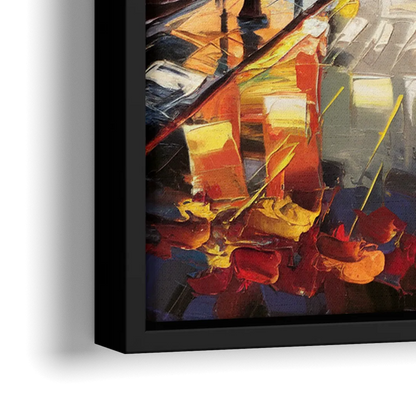 Madison Vibrant Downtown - Close-Up Black Frame Canvas