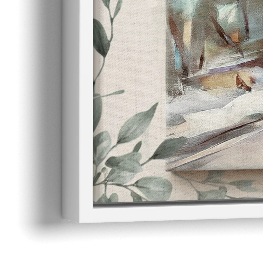 Sitka Tree Lined Trails - Close-Up White Frame Canvas