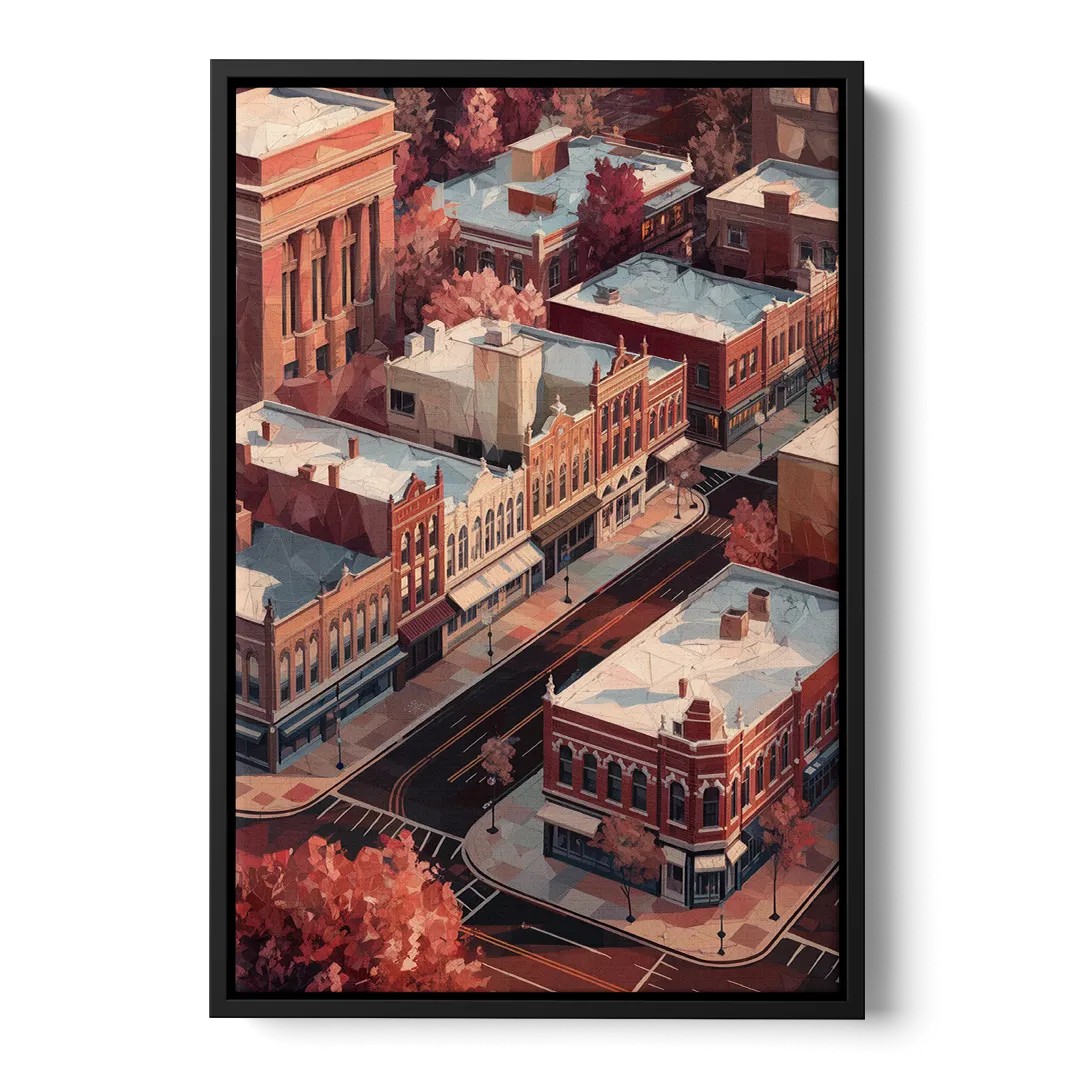 Springfield Historic Downtown - Black Frame Canvas