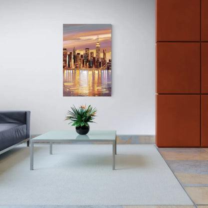 New York City Skyline at Dusk - Canvas Wall Art Living Room