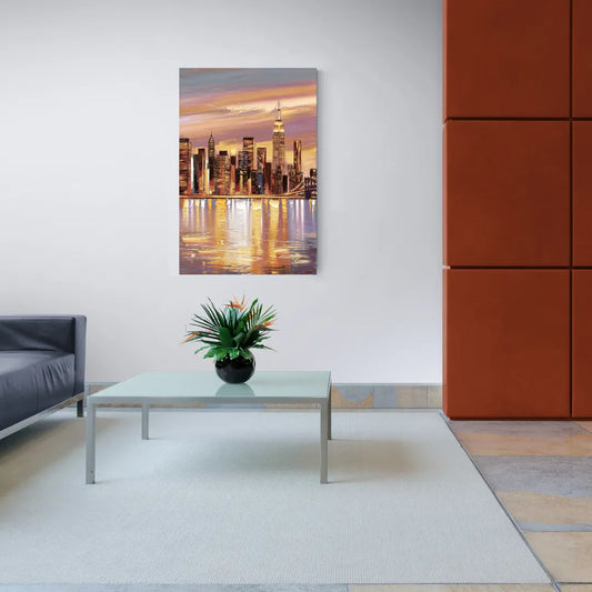 New York City Skyline at Dusk - Canvas Wall Art Living Room
