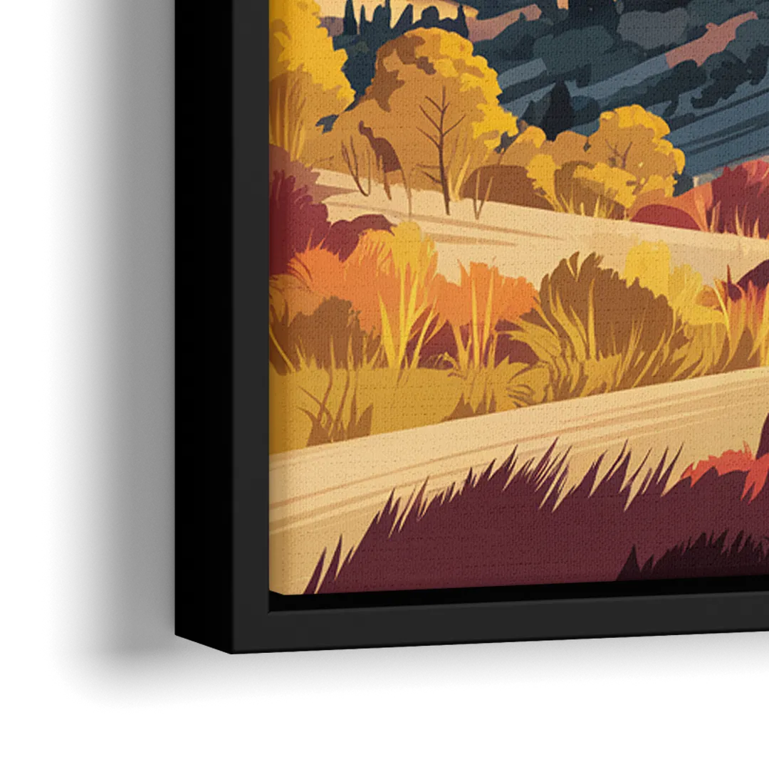 Colorado Springs Pikes Peak Panorama - Close-Up Black Frame Canvas