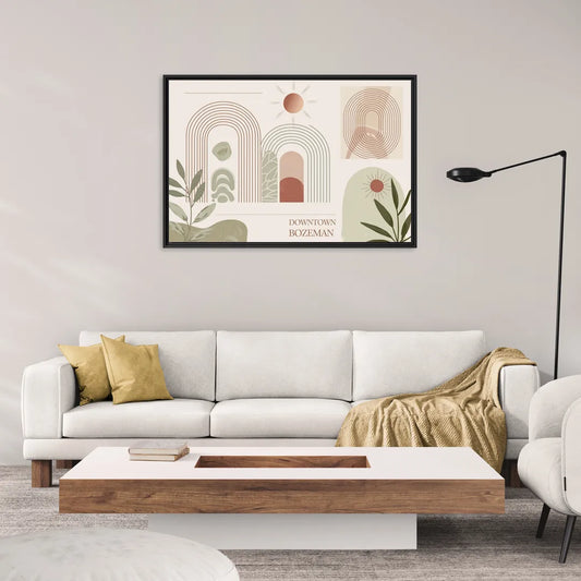 Bozeman Downtown Charm - Living Room Black Frame Canvas