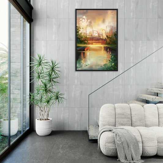 Durham Riverwalk Serenity - Living Room Black Frame Canvas