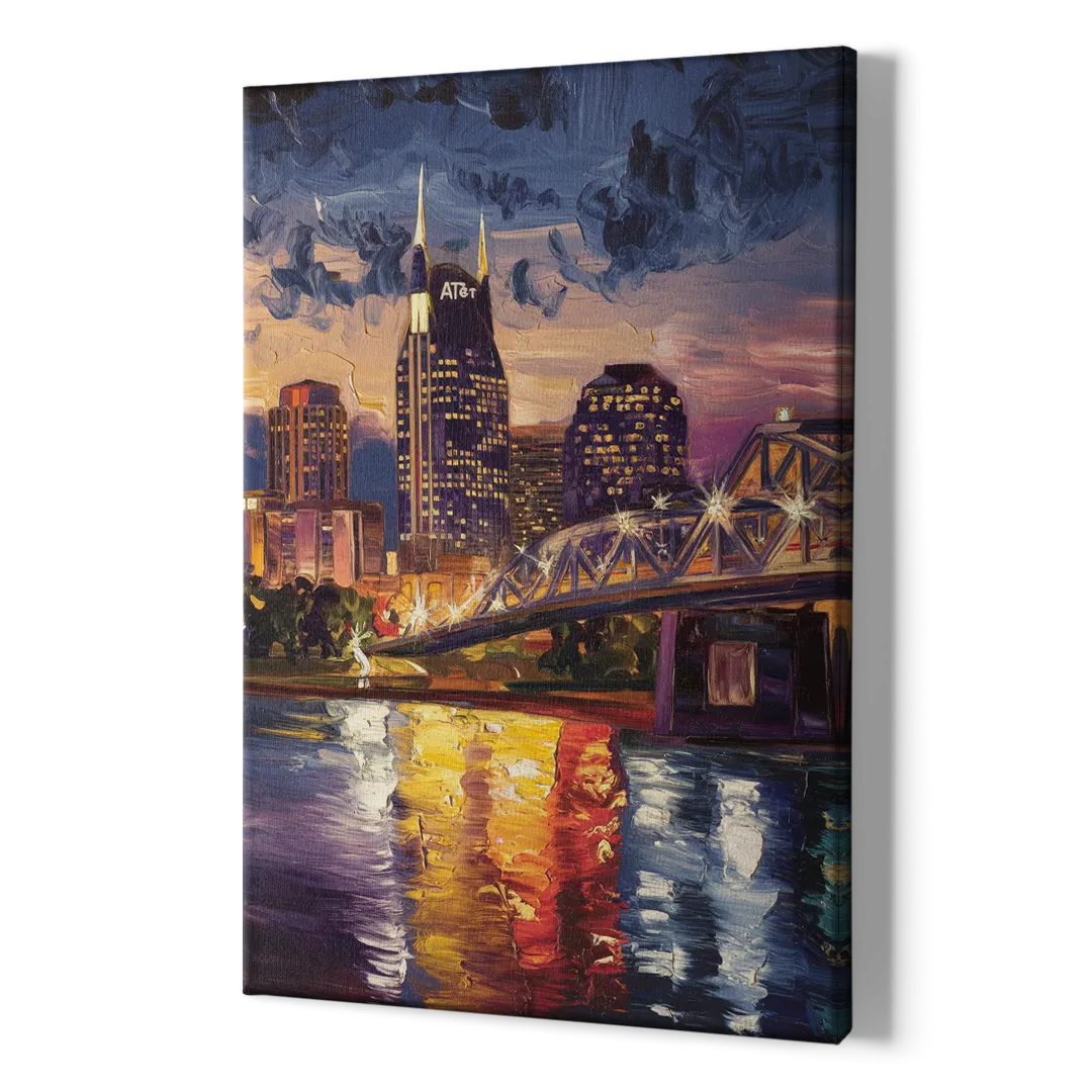 Nashville Cumberland River Views - Canvas Print Art Sides