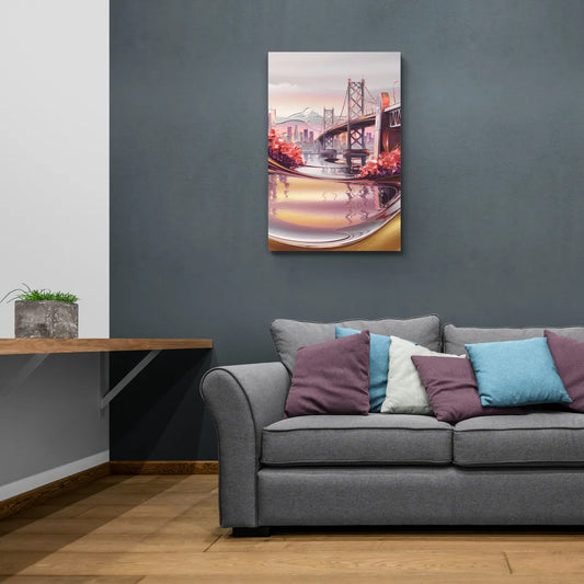 Portland Oregon Bridges - Canvas Wall Art Living Room