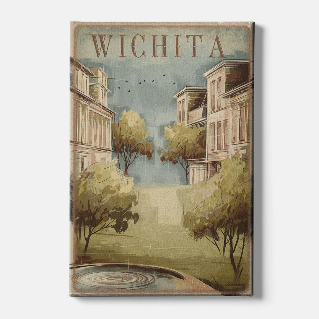 Wichita Vintage Aesthetic - Canvas Wall Art