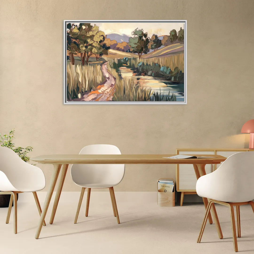 Plano Nature Trails - Living Room White Frame Canvas