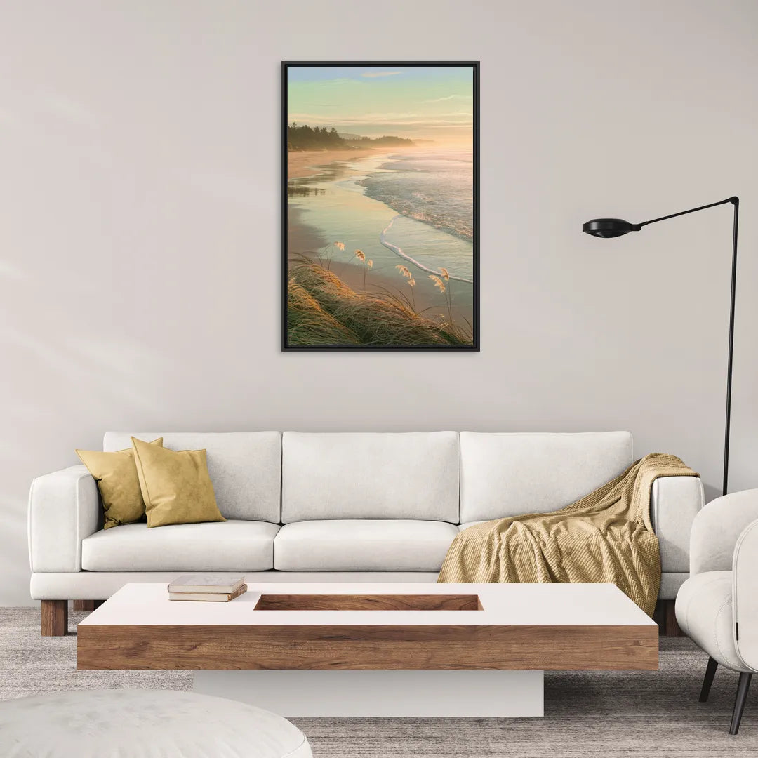 Sitka Tranquil Shores - Living Room Black Frame Canvas