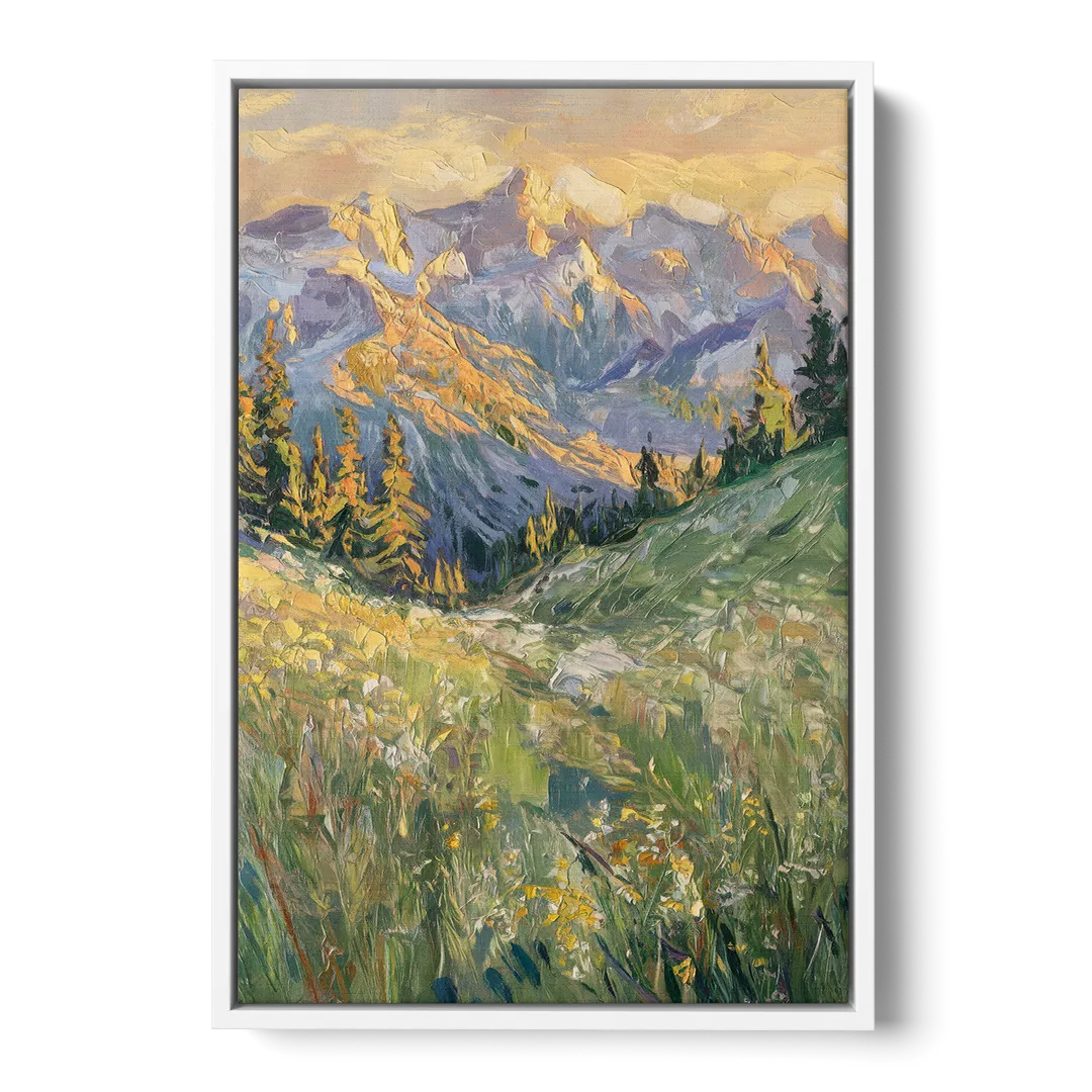 Vail Rocky Mountain View - White Frame Canvas