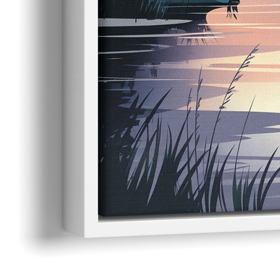 Joseph Serene Waterfront - Close-Up White Frame Canvas