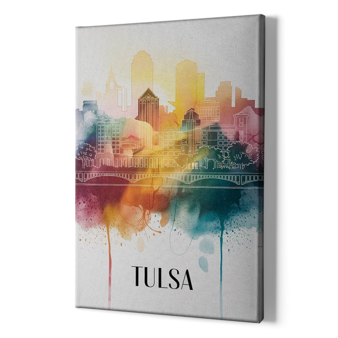 Tulsa Urban Charm - Canvas Print Art Sides