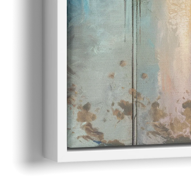 San Antonio Skyline Sunset - Close-Up White Frame Canvas