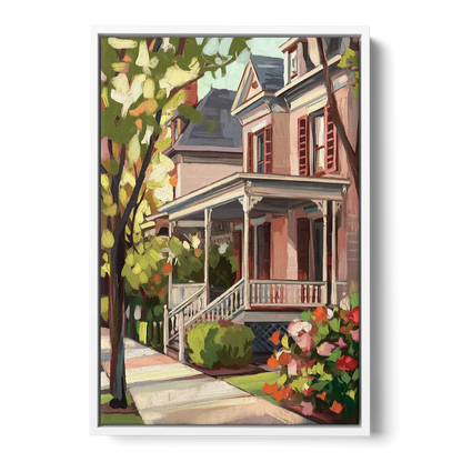 Baton Rouge Garden District Charm - White Frame Canvas