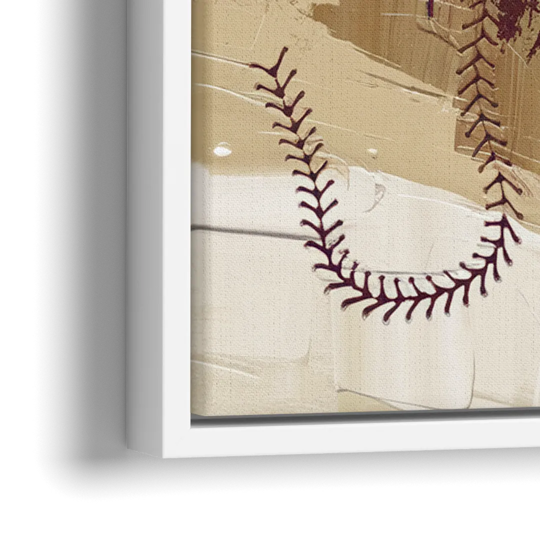Toledo Mud Hens Baseball - Close-Up White Frame Canvas