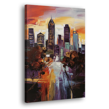 Atlanta Vintage Skyline - Canvas Print Art Sides