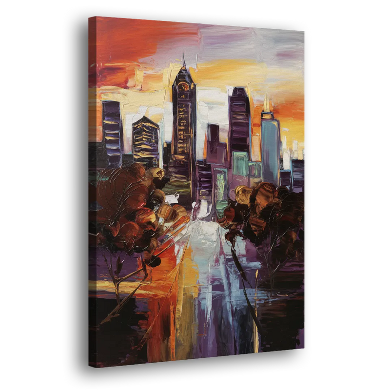 Atlanta Vintage Skyline - Canvas Print Art Sides