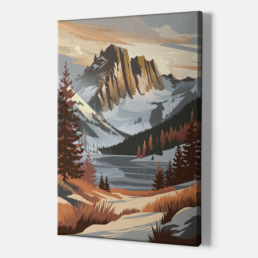 Vail Snowy Peaks - Canvas Wall Art Indoor