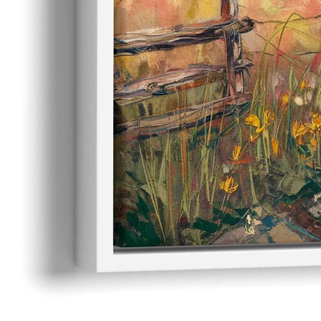 Bozeman Mountain Views - Close-Up White Frame Canvas