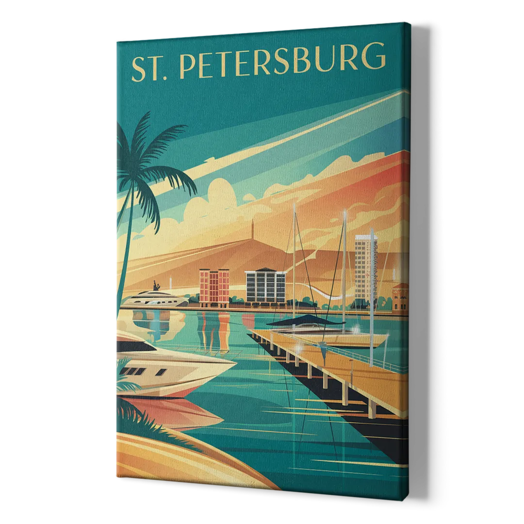 St. Petersburg Gulf Coast Views - Canvas Print Art Sides