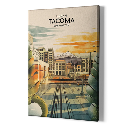 Tacoma Urban Streetscape - Canvas Print Art Sides