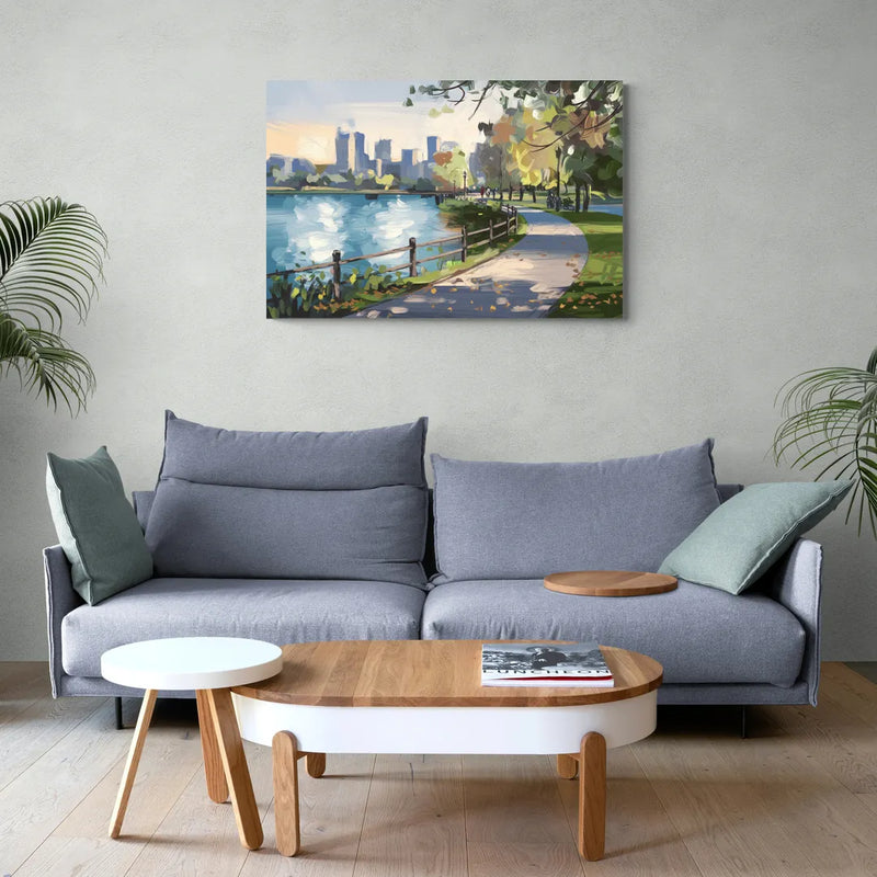 Burlington Lakefront Pathways - Canvas Wall Art Living Room