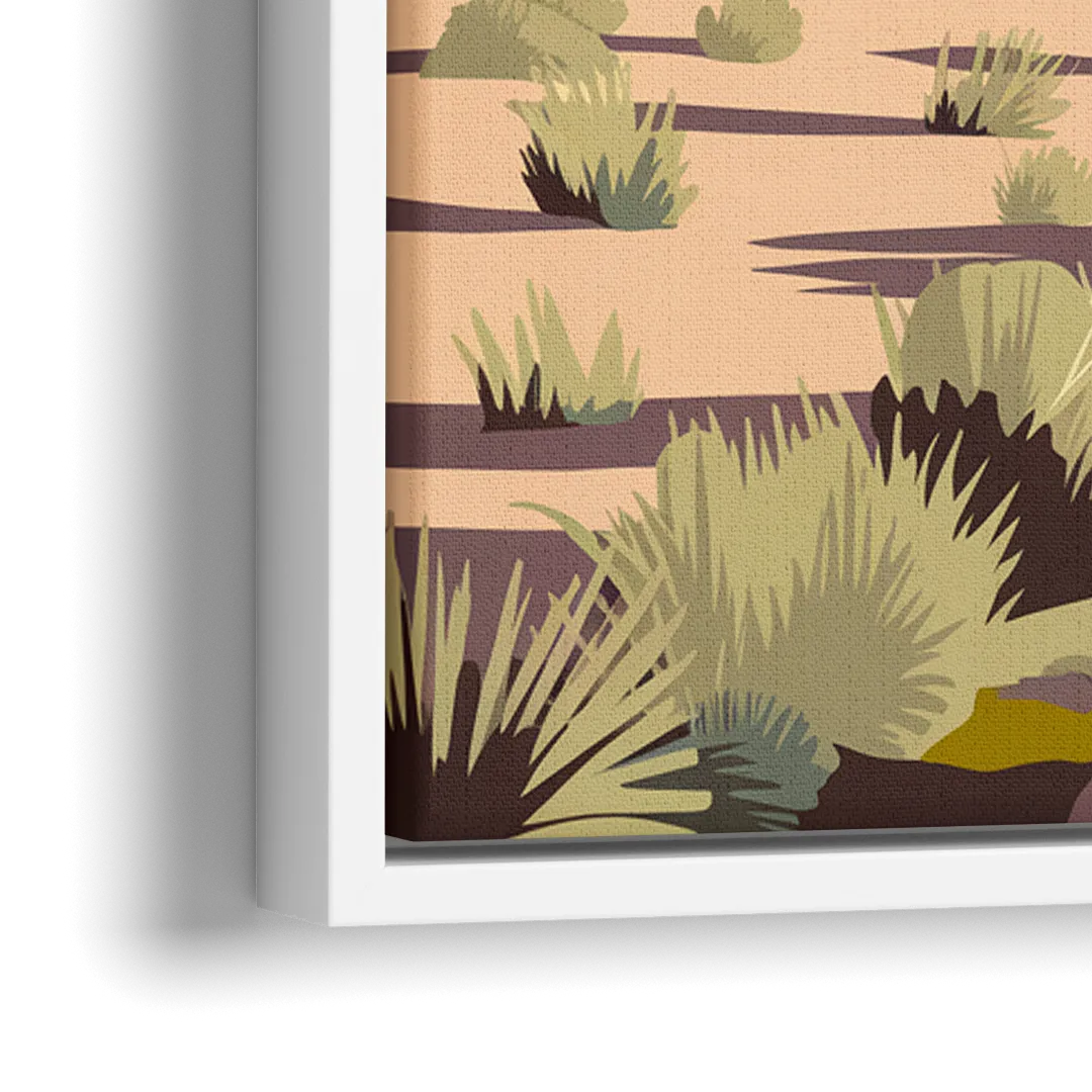 Santa Fe Mountain View - Close-Up White Frame Canvas