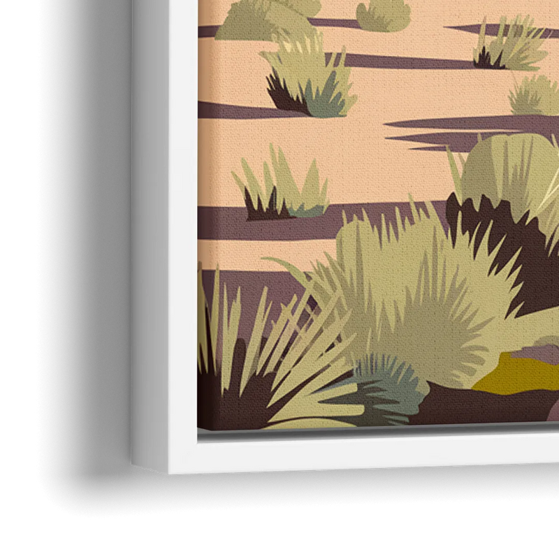 Santa Fe Mountain View - Close-Up White Frame Canvas