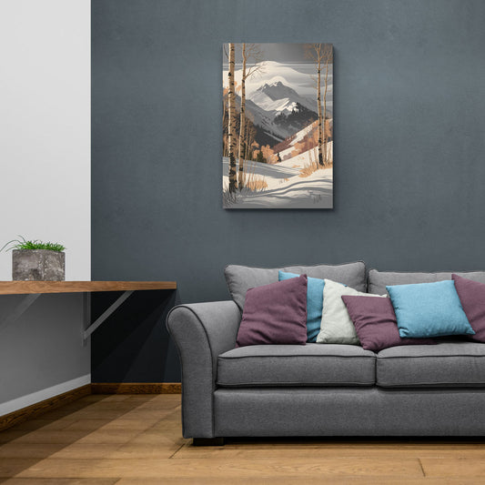 Aspen Snowy Peaks - Canvas Wall Art Living Room