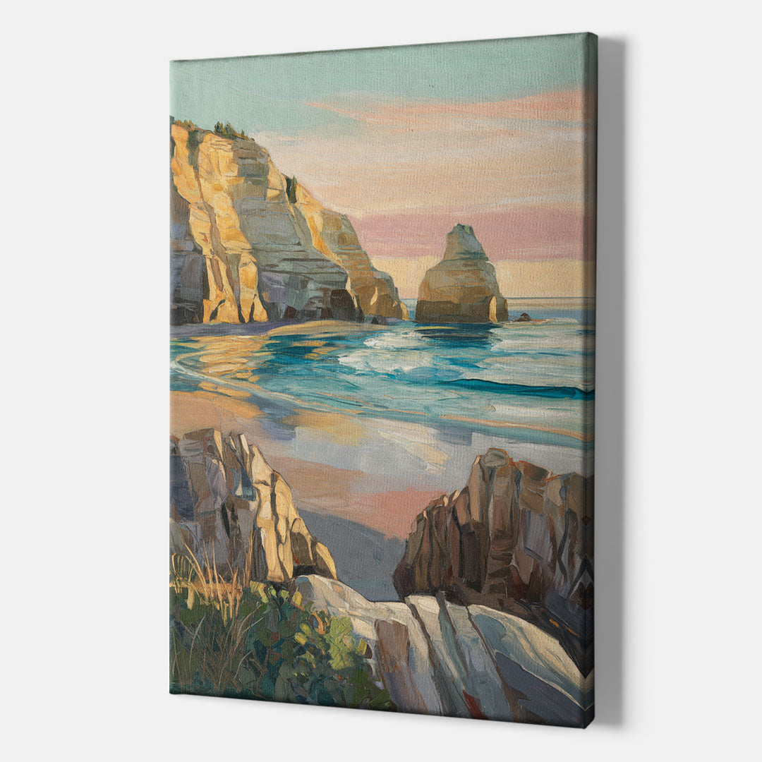 Bandon Ocean Cliffs - Canvas Wall Art Indoor