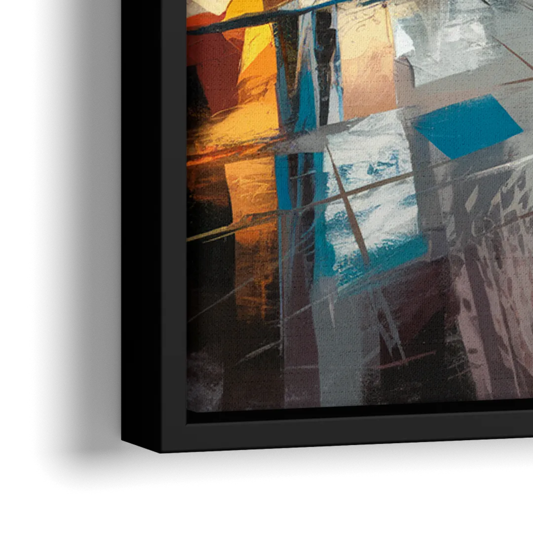 Burlington Vibrant Downtown - Close-Up Black Frame Canvas