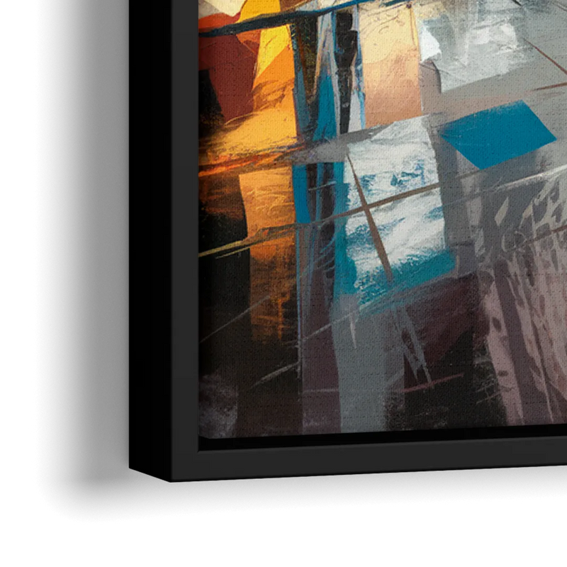 Burlington Vibrant Downtown - Close-Up Black Frame Canvas