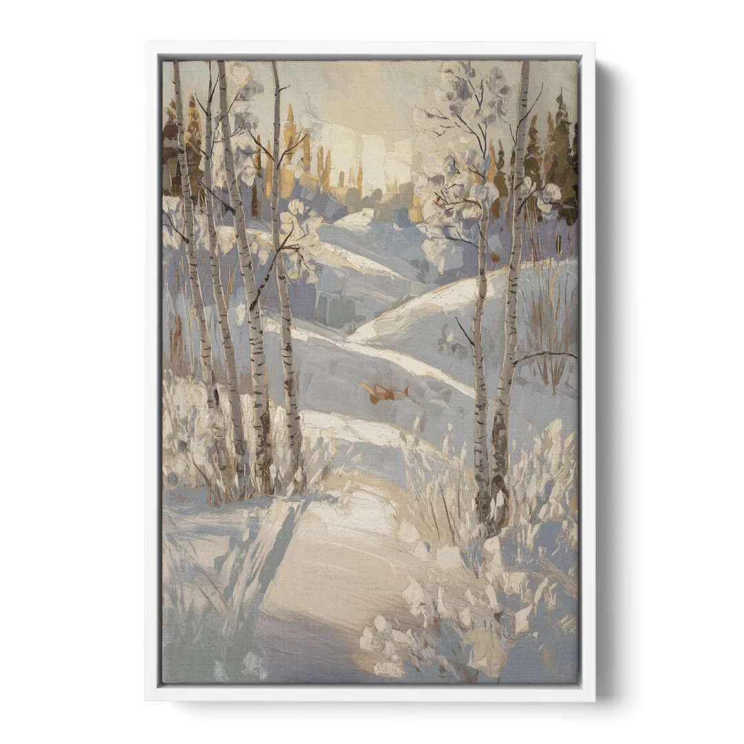 Aspen Winter Wonderland - White Frame Canvas