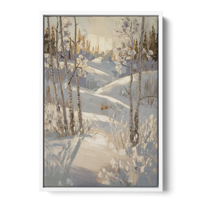 Aspen Winter Wonderland - White Frame Canvas
