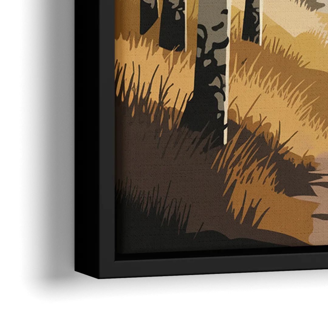Aspen Dreamy Forest - Close-Up Black Frame Canvas