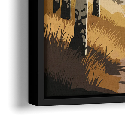 Aspen Dreamy Forest - Close-Up Black Frame Canvas