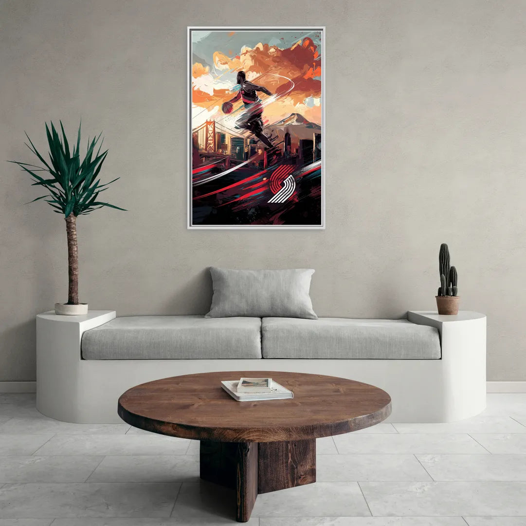 Portland Trail Blazers Fans - Living Room White Frame Canvas