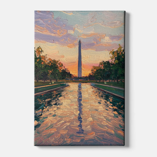 Washington Monument Reflection - Canvas Wall Art