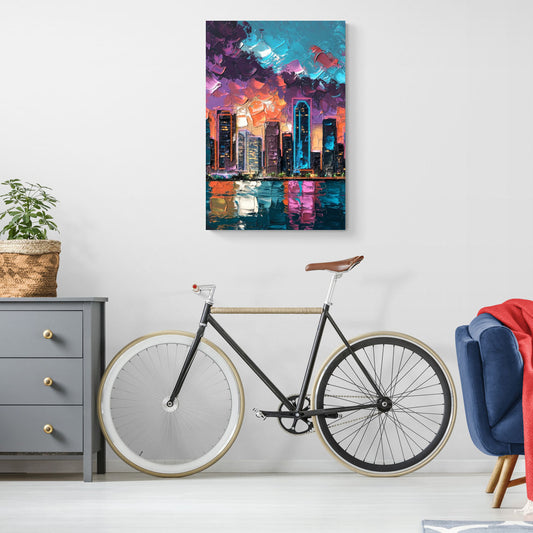 Miami Iconic Skyline - Canvas Wall Art Living Room