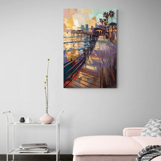San Diego Boardwalk Scenes - Canvas Wall Art Living Room