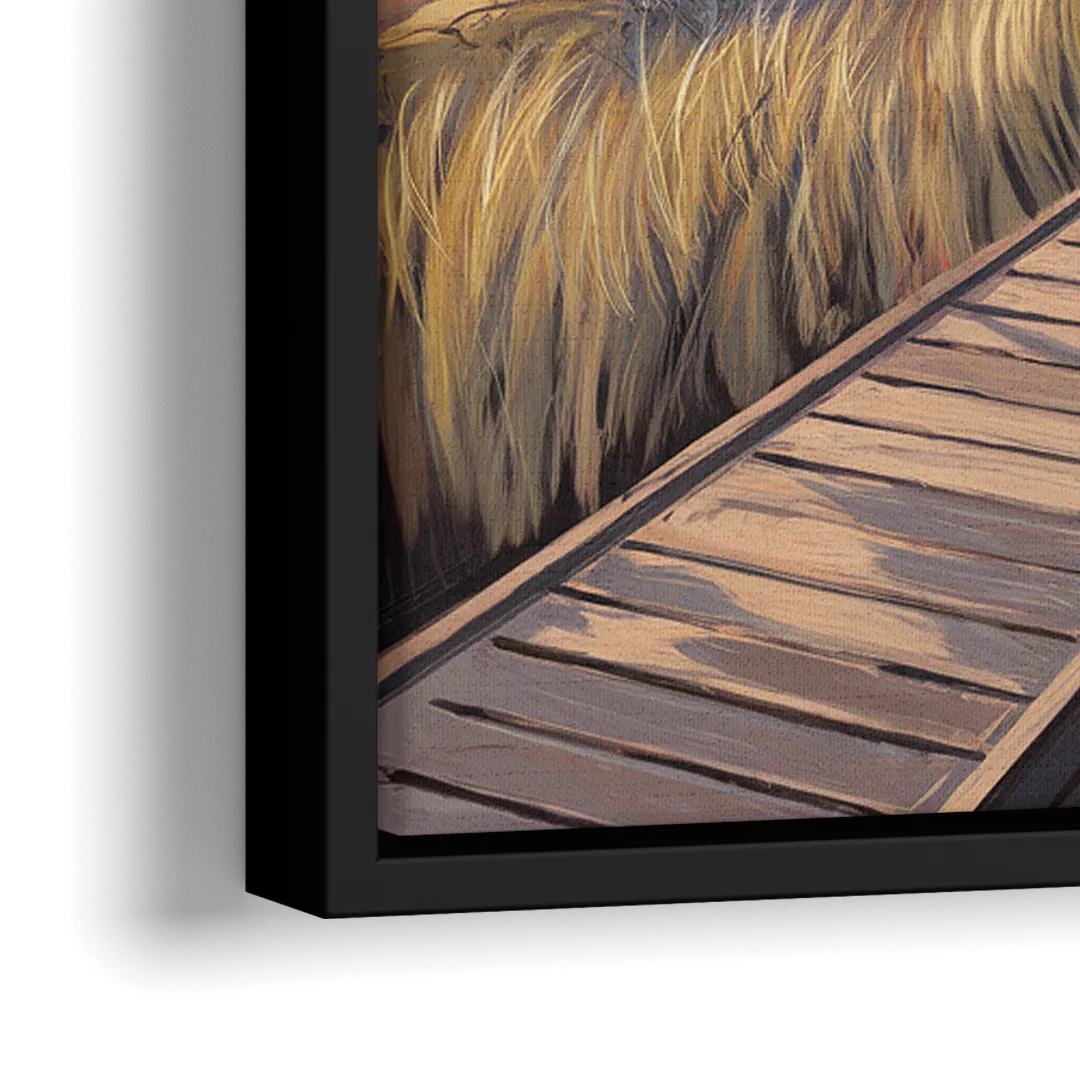 Anchorage Coastal Landscape - Close-Up Black Frame Canvas